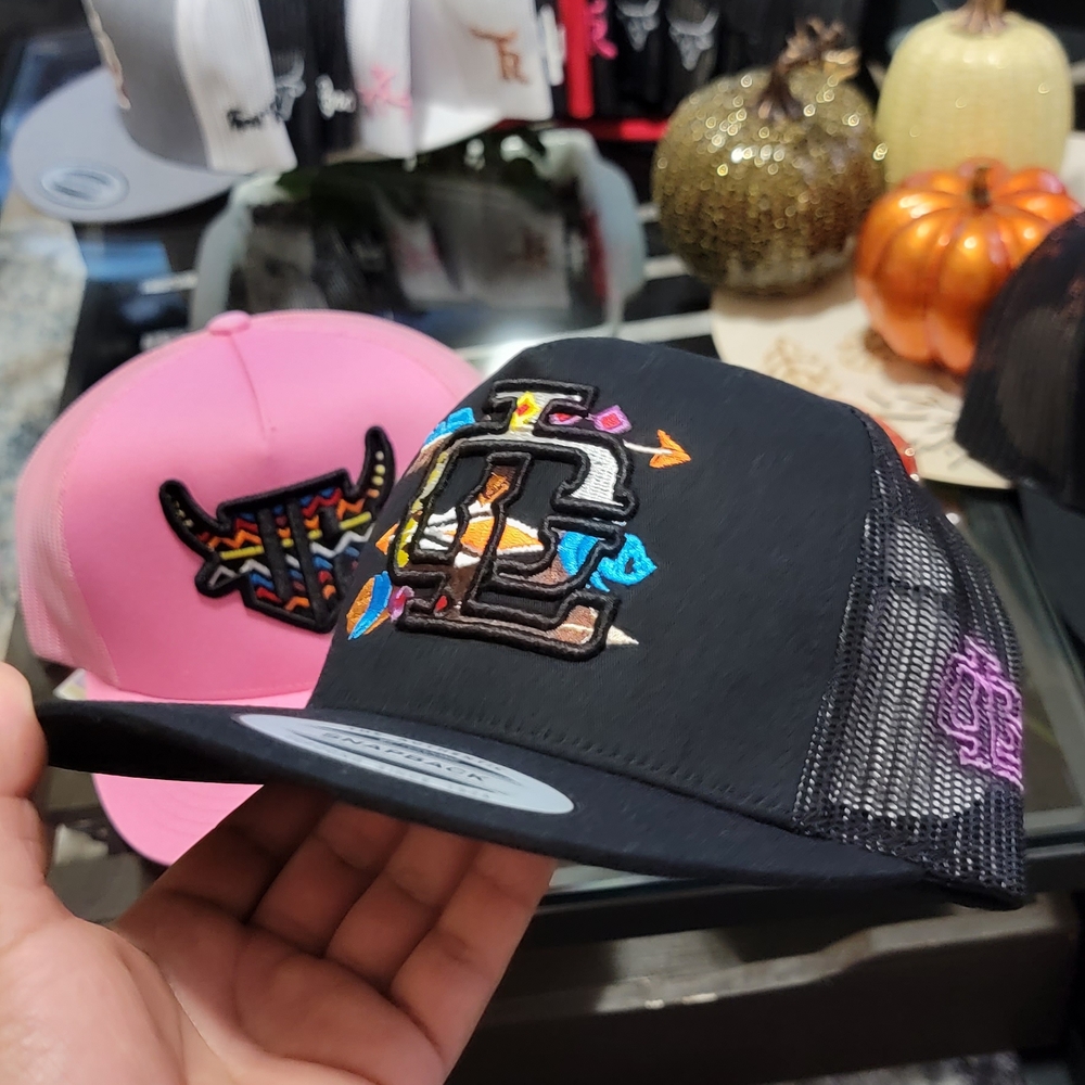 Black Snapback Cap With Multicolored Embroidery G… - image 4